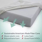 Matelas de berceau tricoté respirant à 2 étapes - Ferme/Doux, Imperméable, Doré