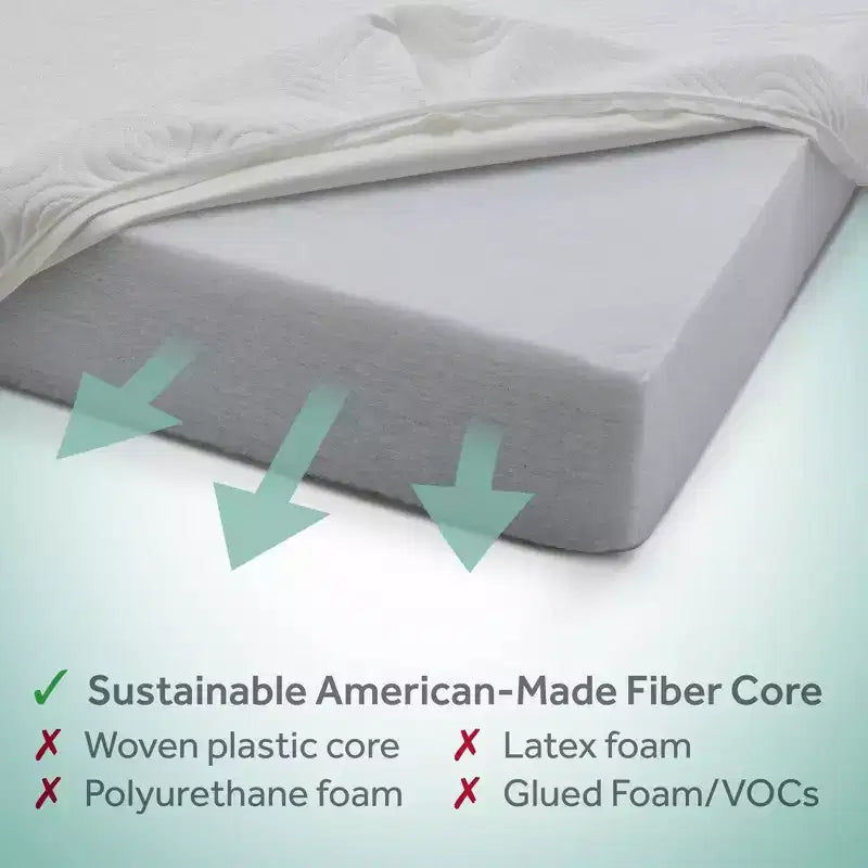 Matelas de berceau tricoté respirant à 2 étapes - Ferme/Doux, Imperméable, Doré