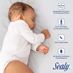 Matelas de berceau tricoté respirant à 2 étapes - Ferme/Doux, Imperméable, Doré