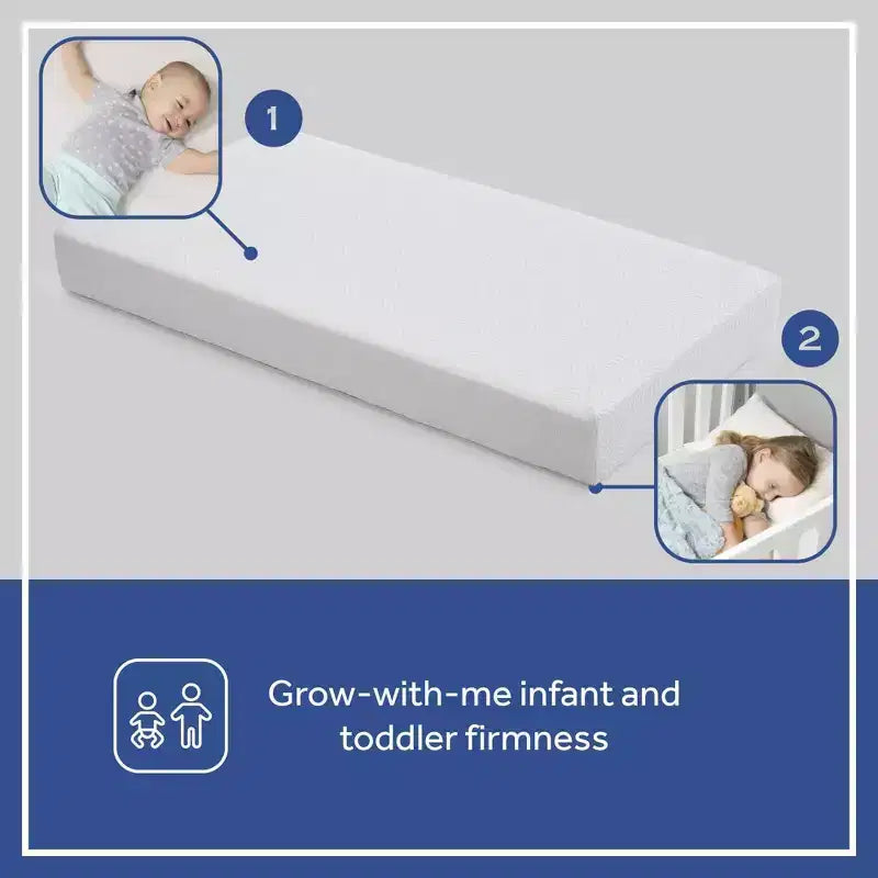 Matelas de berceau tricoté respirant à 2 étapes - Ferme/Doux, Imperméable, Doré