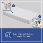 Matelas de berceau tricoté respirant à 2 étapes - Ferme/Doux, Imperméable, Doré