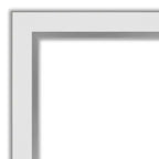 Miroir mural rectangulaire moderne 21" x 27" sans biseau, cadre étroit blanc argenté