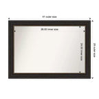 Miroir mural bronze 41" x 29" non biseauté – Style moderne, cadre en polystyrène