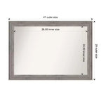 Miroir Mural de Salle de Bain en Bois Gris Barnwood Non Biseauté 41" x 29"