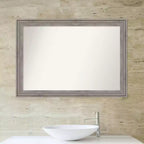 Miroir Mural de Salle de Bain en Bois Gris Barnwood Non Biseauté 41" x 29"