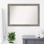 Miroir Mural de Salle de Bain en Bois Gris Barnwood Non Biseauté 41" x 29"