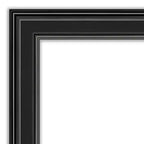 Miroir mural rectangulaire noir non biseauté 44" x 33" - Cadre en polystyrène, style moderne