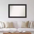 Miroir mural rectangulaire noir non biseauté 44" x 33" - Cadre en polystyrène, style moderne