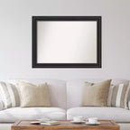 Miroir mural rectangulaire noir non biseauté 44" x 33" - Cadre en polystyrène, style moderne