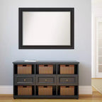 Miroir mural rectangulaire noir non biseauté 44" x 33" - Cadre en polystyrène, style moderne