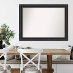 Miroir mural rectangulaire noir non biseauté 44" x 33" - Cadre en polystyrène, style moderne