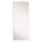 30" x 66" Non-Beveled Cabinet White Full Length Floor Leaner Mirror - Amanti Art