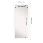 Miroir plein pied de 30" x 66" blanc sans biseau pour armoire ou à poser au sol