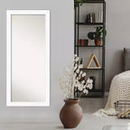 Miroir plein pied de 30" x 66" blanc sans biseau pour armoire ou à poser au sol