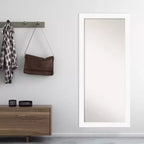 Miroir plein pied de 30" x 66" blanc sans biseau pour armoire ou à poser au sol