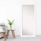 Miroir plein pied de 30" x 66" blanc sans biseau pour armoire ou à poser au sol