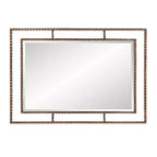 Miroir Mural Rectangulaire en Fer – Or Antique, Texture Fer à Béton, 33 x 23 po.