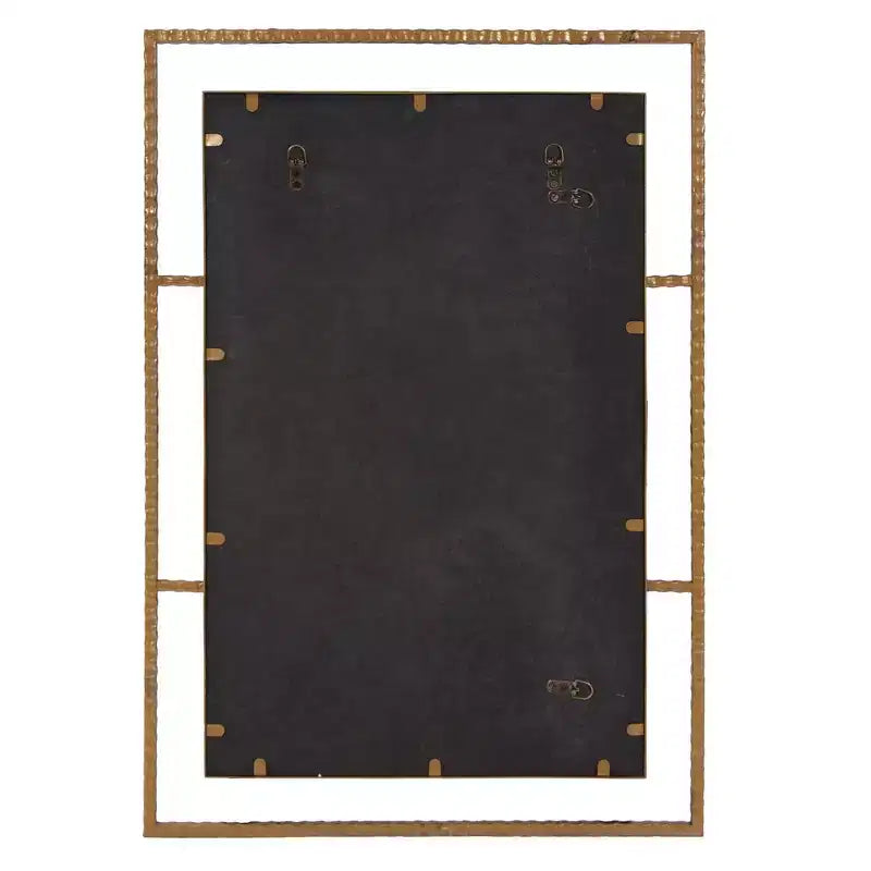 Miroir Mural Rectangulaire en Fer – Or Antique, Texture Fer à Béton, 33 x 23 po.