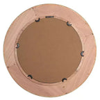 Miroir mural rond encadré en fibres naturelles marron