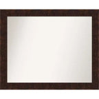 32" x 26" William Mottled Bronze Narrow Wall Mirror: Modern, Rectangle, No Assembly - Amanti Art