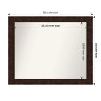 Miroir mural rectangulaire étroit bronze moucheté 32" x 26" - Moderne