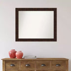 Miroir mural rectangulaire étroit bronze moucheté 32" x 26" - Moderne