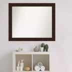 Miroir mural rectangulaire étroit bronze moucheté 32" x 26" - Moderne