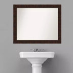 Miroir mural rectangulaire étroit bronze moucheté 32" x 26" - Moderne