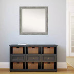 Miroir mural de salle de bain étroit non biseauté argenté 31" x 31" - Miroir de courtoisie carré moderne