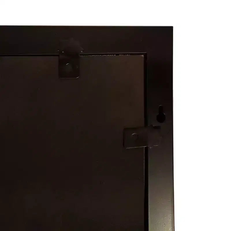 Miroir mural biseauté à cadre métallique - Bronze huilé, effet fenêtre, 38 x 24 po.