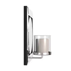 Miroir mural carré avec bougeoir chromé - Argent, 30 x 30 cm