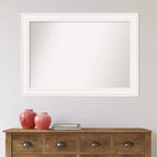 Miroir mural de salle de bain blanc non biseauté 42" x 30" - Rectangulaire moderne