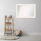 Miroir mural de salle de bain blanc non biseauté 42" x 30" - Rectangulaire moderne
