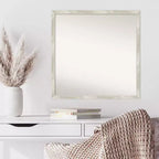 Miroir mural étroit en métal craquelé, non biseauté, 71x71 cm - Carré moderne, cadre en polystyrène