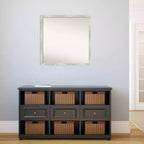 Miroir mural étroit en métal craquelé, non biseauté, 71x71 cm - Carré moderne, cadre en polystyrène