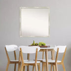 Miroir mural étroit en métal craquelé, non biseauté, 71x71 cm - Carré moderne, cadre en polystyrène