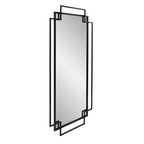 Miroir mural encadré géométrique ajouré 43" x 26" - Fer noir mat