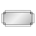 Miroir mural encadré géométrique ajouré 43" x 26" - Fer noir mat