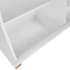 Organisateur de jouets 35" pour enfants avec espaces de rangement, bacs et étagère à livres - Blanc