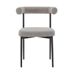 Lot de 2 chaises de salle à manger en fer et tissu Gris/Noir mat