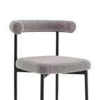 Lot de 2 chaises de salle à manger en fer et tissu Gris/Noir mat