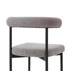 Lot de 2 chaises de salle à manger en fer et tissu Gris/Noir mat