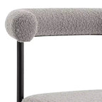 Lot de 2 chaises de salle à manger en fer et tissu Gris/Noir mat