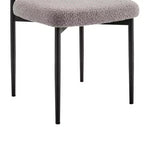 Lot de 2 chaises de salle à manger en fer et tissu Gris/Noir mat