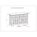 Grand buffet en noyer brun à 4 portes