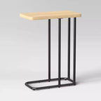 Mixed Material Wood and Metal Rectangle Top C Side Table Natural Wood - Room Essentials™