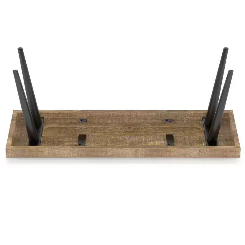 Banc en manguier massif aspect vieilli naturel