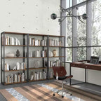 Bibliothèque 72" rustique marron vieilli naturel - acacia et métal
