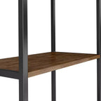 Bibliothèque 72" rustique marron vieilli naturel - acacia et métal