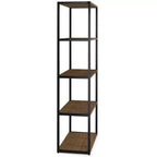 Bibliothèque 72" rustique marron vieilli naturel - acacia et métal